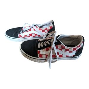 Vans Women's SK8 Old Skool Checkered Red White Black Sneakers Size 6.5